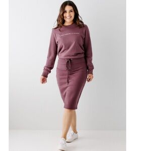 NWOT Mauve Plum Drawstring Pencil Sweatshirt Skirt The Main Street Exchange Zion